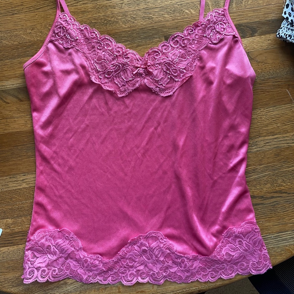 Vintage pink silky cami top!!